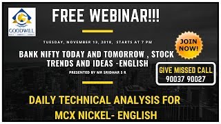 MCX NICKEL TRADING TECHNICAL ANALYSIS NOV 13 2018 IN ENGLISH CHENNAI TAMIL NADU INDIA