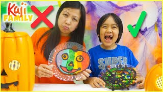 Halloween Pancake Art Challenge! Spin the Mystery Wheel Ryan vs Mommy!