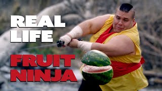 FRUIT NINJA IN REAL LIFE TO DUBSTEP! // ScottDW