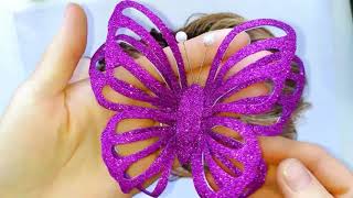 3D бабочка из глиттерного фоамирана. Объемная бабочка. Butterfly from foamiran.