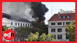 Major FIRE Rips Through South Africa's Cape Town Parliament