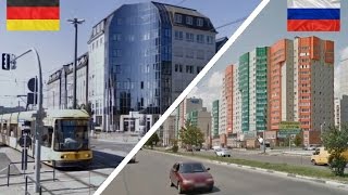 Россия и Германия сравнение. Дрезден - Воронеж. Deutschland - Russland. Germany - Russia.