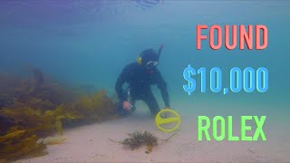 I Found $10,000 ROLEX & RINGS  Underwater Metal Detecting (WORLDS MOST POPULAR BEACH)
