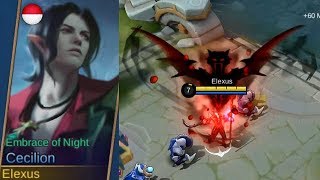 New Hero Cecilion - Embrace Of Night Gameplay (Quick Peek Skill) Carmilla Boyfriend Mobile Legends