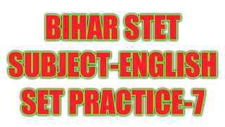Bihar stet English practice set-7