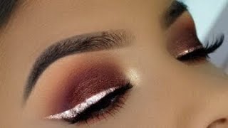 AHUMADO MARRON + DELINEADO CON GLITTER | AbrilDoesMakeup ♡