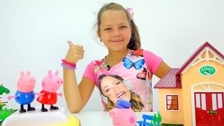 Настя и Свинка Пеппа в деревне у дедушки Свина