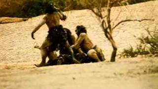 Publicité Perrier hommes des cavernes