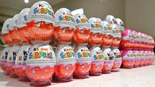 100 Kinder SURPRISE Eggs TOY UNBOXING CHALLENGE