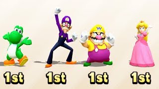 Mario Party Top 100 - 4 Player Minigames - Yoshi Waluigi Peach Wario All Funny Minigames