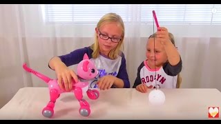 Играем с Интерактивным Котенком ЗУМЕР КИТТИ. Распаковка. Zoomer Kitty Unboxing and PLaying