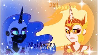 Day Breaker and Nightmare Moon(MLP EqG Speedpaint)