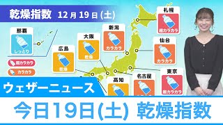 今日19日(土)の乾燥指数