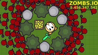 ZOMBS.IO 86665 GIANT IMMORTAL ZOMBIES VS 001 PLAYER ZOMBS.IO NO TURRET CHALLENGE! | LeeZY