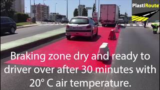 Pedestrian crossing and braking zone increasing traffic safety