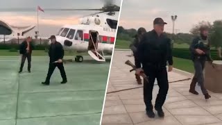 Лукашенко в бронежилете прилетел во Дворец Независимости