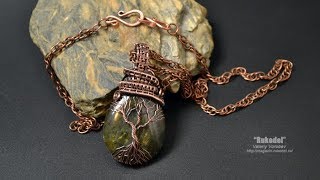 Мастер класс  Дерево жизни из проволоки и кабошона. Tree of life with your own hands