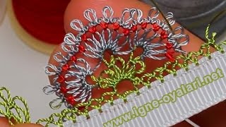 Турецкое игольное кружево ойя. Урок № 11: кайма "цветочек"