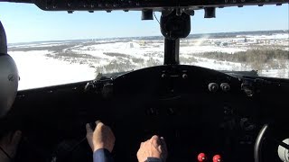 Кабина Дугласа DC-3 взлет, посадка Сургут Боровая.
