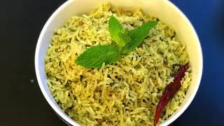 Mint Rice | Pudina Rice | Quick Lunch Box Recipe | no onion no garlic recipe | Pudina/ Mint Rice