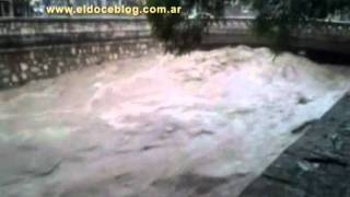 Temporal en Córdoba, la Cañada desbordada
