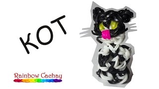 Плетение кота ( кошки, кошечки, котика ) из Rainbow Loom Bands! Плетение из резинок.