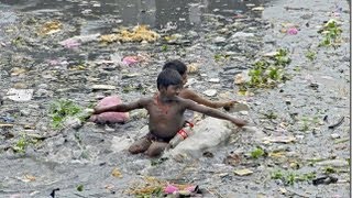 Самоя загрязнённая река Индии.Река Ямуна.(River Yamuna India)