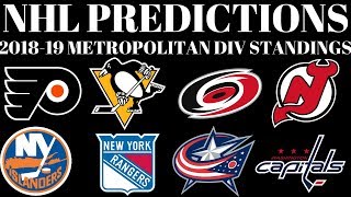 NHL Predictions 2018 - Metropolitan Division Standings
