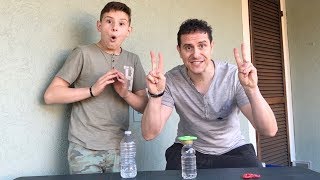 FIDGET SPINNER Vs WATER BOTTLE FLIP  COMBO TRICKS TRUCCHI IMPOSSIBILI by LUKAS GYM