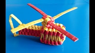 Красивый вертолет из бумажных полосок, Beautiful paper strip helicopter
