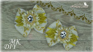 Бантики для принцесс в школу и на каждый день МК КАНЗАШИ DIY HAIR BOWS LAÇO DE fita