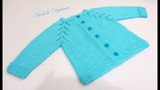 Детская кофточка спицами. От 6-ти месяцев. Knitting jacket for children