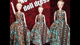 How To Make A Barbie doll dress /No Sew