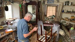 Реставрация мебели. Обойка - затяжка гуртами, установка пружин / The Restoration of furniture