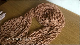 Вяжем длинный шарф за 20 минут