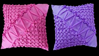 Cushion cover making smocking pattern pillow design takiya canadian diy in hindi at home
