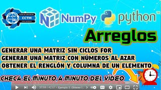 ¿Cómo definir una matriz en Numpy..sin ciclos for? | Seleccionar filas y columnas | Numpy | Python