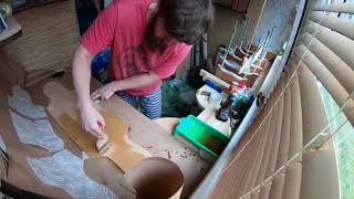 Дека для лонгборда из дерева и стекловолокна / Fiberglass and wood longboard