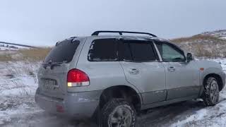 Hyundai Santa Fe - Сложная горка (механика, LSD в заднем мосту)
