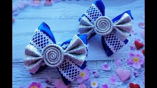 Бантики Конфетка из лент и фоамирана /Bows Sweetie / Fitas Querida