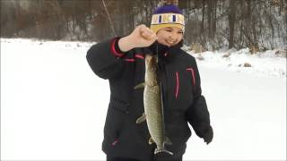 Ice Fishing Wisconsin for Northern Pike  1-24-2016