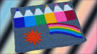 Вяжем коврик Карандаши крючком из полипропиленовой пряжи. Часть 2. Crochet polypropylene mat. P. 2.