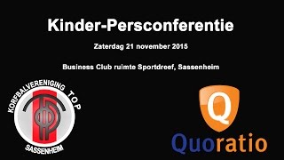Kinder-Persconferentie TOP/Quoratio tijdens het FourICT/Korfbal Masters
