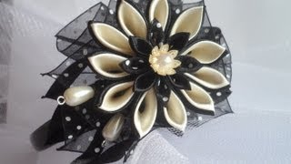 Ободок для волос своими руками . Мастер класс Канзаши / Master Class Kanzashi