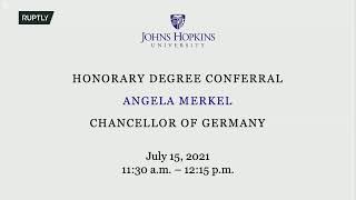LIVE: Merkel receives honorary degree from Johns Hopkins University in Washington DC
