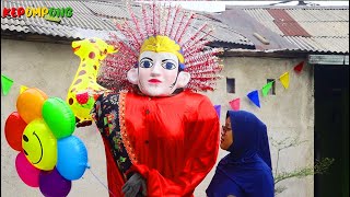 ONDEL ONDEL TERBANGIN BALON JERAPAH DAN BUNGA!! - KEPOMPONG BALON - ONDEL ONDEL