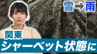 【雨雪情報】雨で関東の路面はシャーベット状態／凍結しなくてもスリップに注意