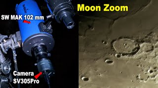 Луна через телескоп SW МАК 102 mm & Камера svbony SV305pro 1080p