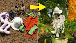 Крутая самоделка из старой детской одежды и цемента /  Home-made clothes and cement