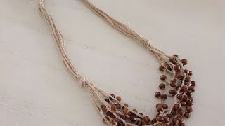 How To Make A Crochet Necklace With Wooden Beads - DIY Crafts Tutorial - Guidecentral